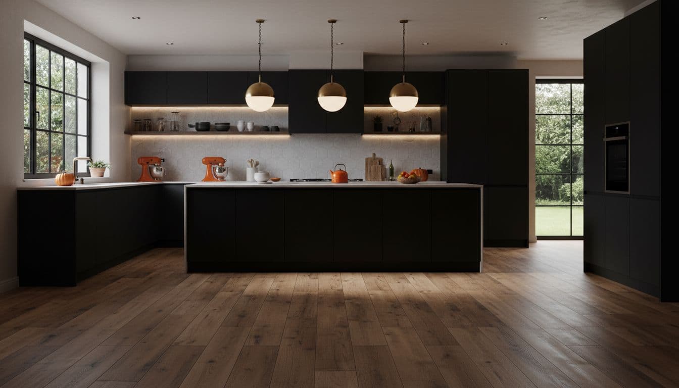 Wood look tile vs vinyl plank comparison in a Florida kitchen with luxury vinyl plank flooring
