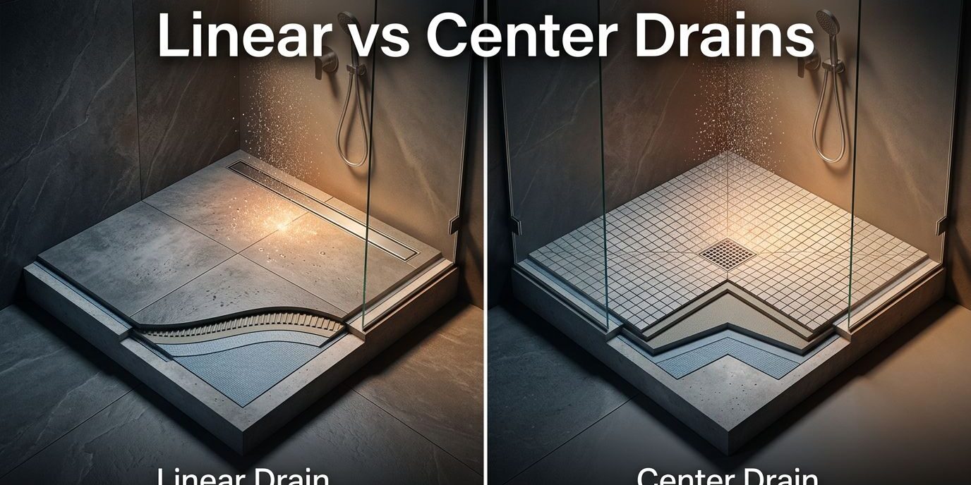 Linear Drains vs Center Drains for Curbless Showers