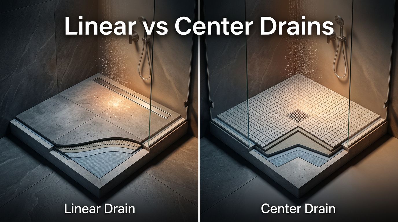 Linear Drains vs Center Drains for Curbless Showers
